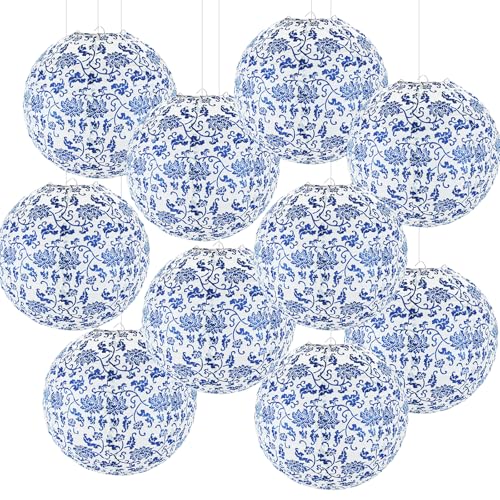 YUNXUAN Paper Lanterns Party Decorations Chinoiserie Hanging Paper Lanterns for Ceiling Birthday Party Bridal Shower Home Classroom Decor Pack of 10