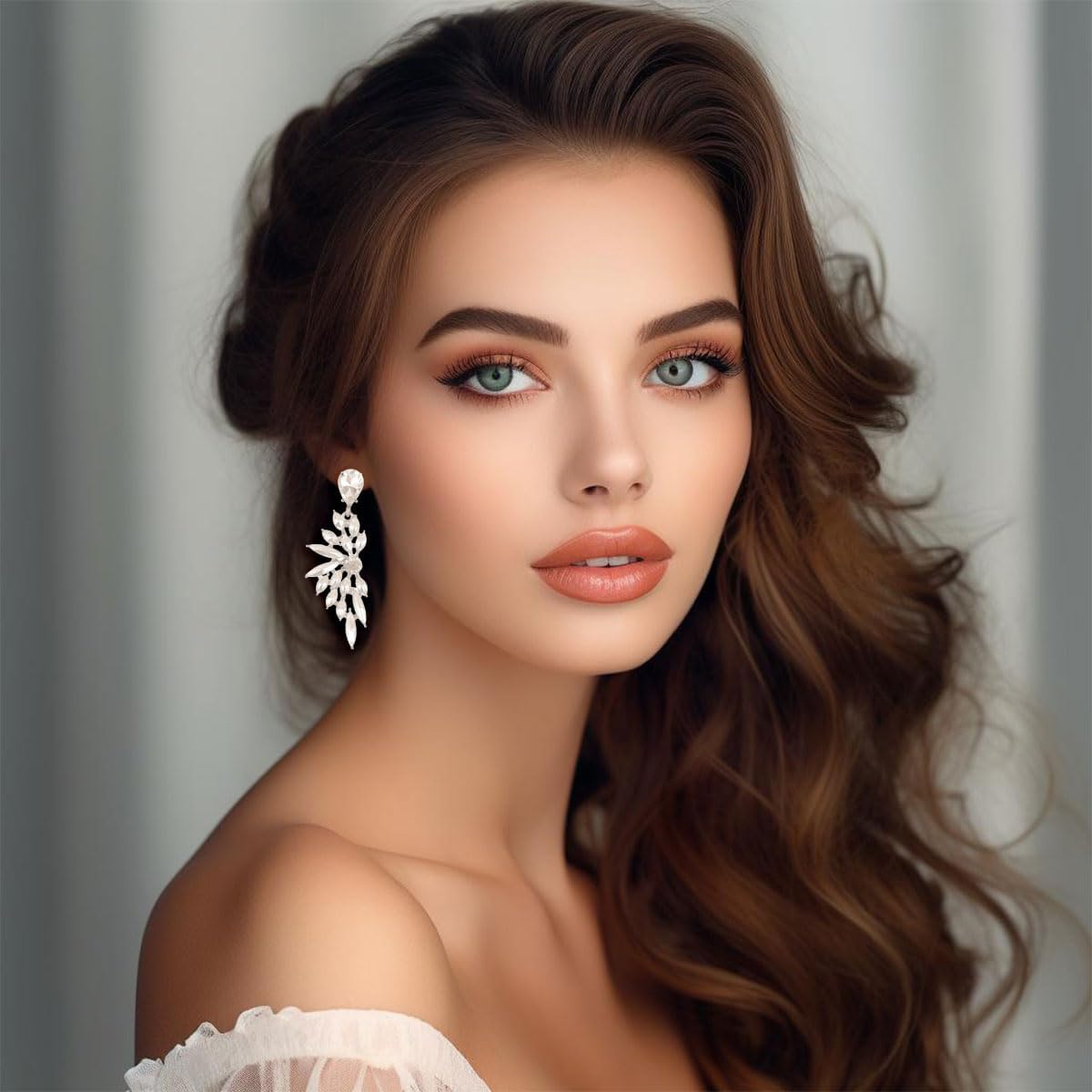 Rhinestone Statement Earrings Cluster Crystal Drop Dangle Earrings Teardrop Chandelier Earring Dangling Prom Wedding Bridal Earrings for Women - Image 3