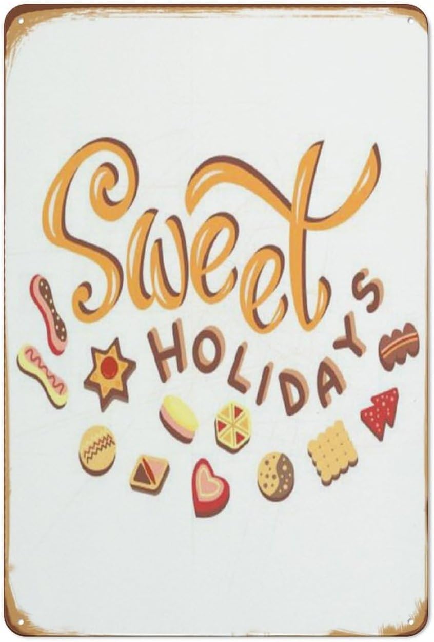 Kwqdozf Tin Sign-10 12X16inch Sweets Holidays Vintage Metal Aluminum Tin Sign Door Signs 12X16