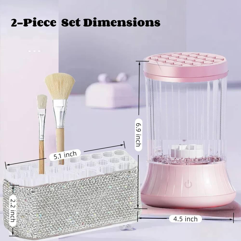 Pulitore elettrico senza fili per pennelli, tazza di risciacquo, risciacquo per pittura, spazzola per la pulizia dei pennelli, per acrilico, pittura ad acquerello, supporto per pennelli Bling