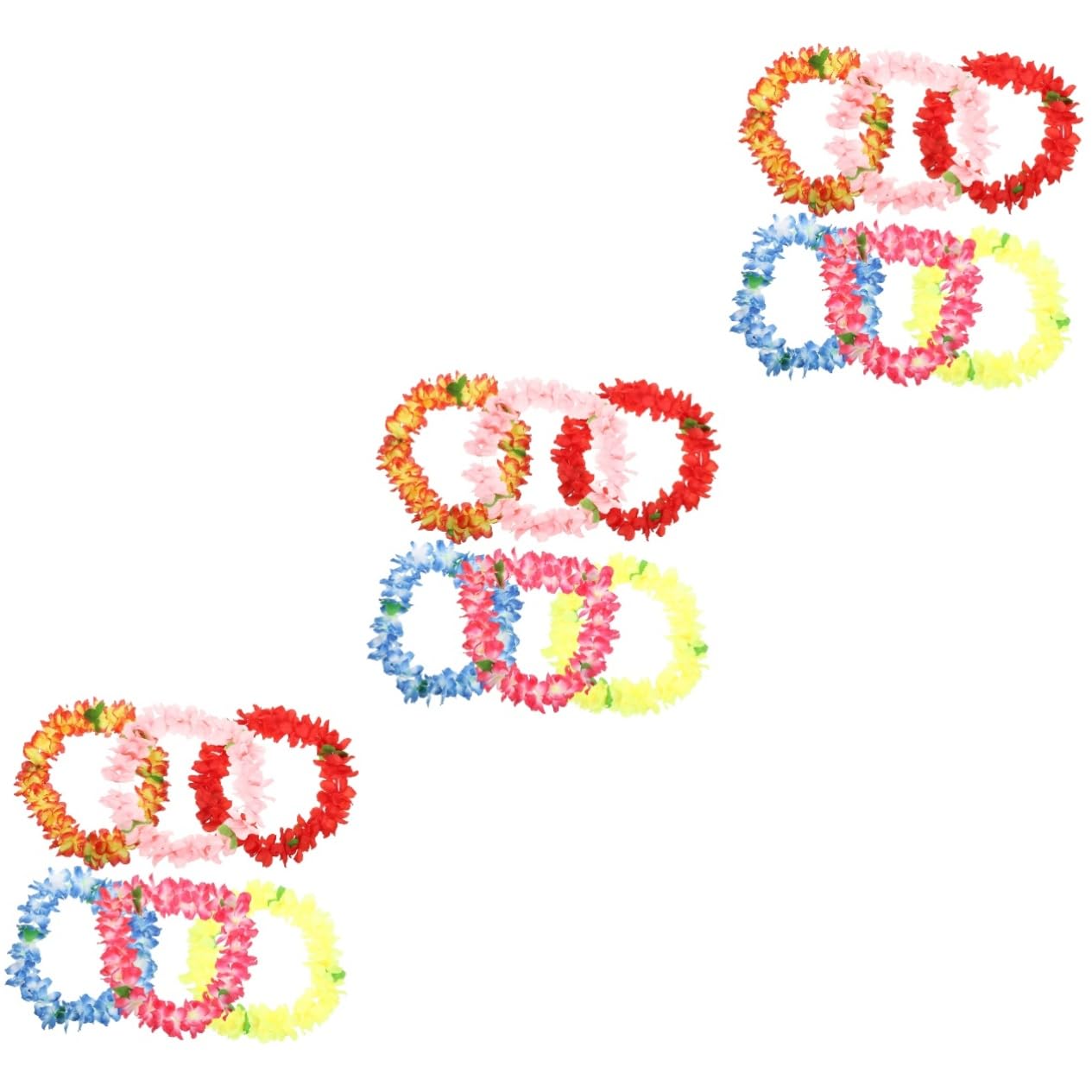 ABOOFAN 18 Pollici Lei hawaiana corone hawaiane ghirlande hawaiane ghirlande di fiori ornamento di leis collana collane ghirlanda decorazioni per feste luau adulto decorare anello al petto