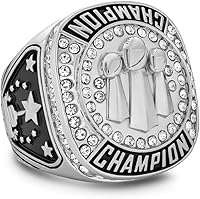 Vista 2 de Express Medals 1 a 12 paquetes de anillos de trofeo de campeón de fútbol americano de fantasía - S