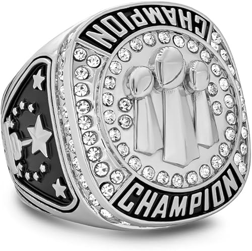 Miniatura 2 de Express Medals 1 a 12 paquetes de anillos de trofeo de fútbol de fantasía estilo campeón - S