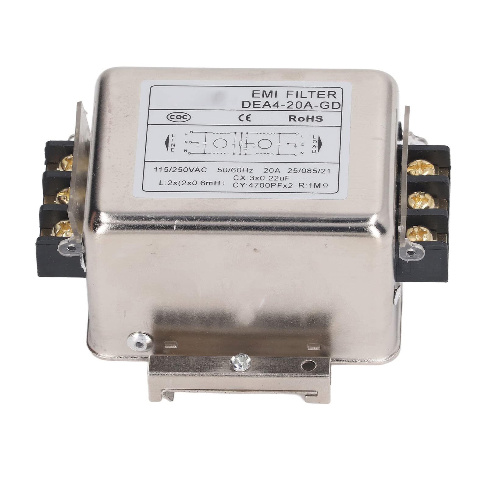 EMI-Filter 2 Pole 1 Phase 125 V 250 V 20 A 50/60 Hz EMI-Netzteilfilter Elektronische Komponente für die Kommunikation in der Energiewirtschaft