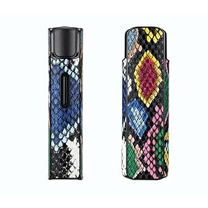 Aickosdusu Slangenpatroon Beschermhoes Tas Hoes Geldt voor de IQOS LIL Solid 2.0 Elektronische Sigaret, PC Lederen Cover Case Accessoires (MULTI-COLOR)