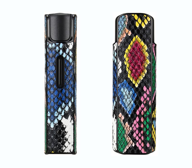 Aickosdusu Slangenpatroon Beschermhoes Tas Hoes Geldt voor de IQOS LIL Solid 2.0 Elektronische Sigaret, PC Lederen Cover Case Accessoires (MULTI-COLOR)