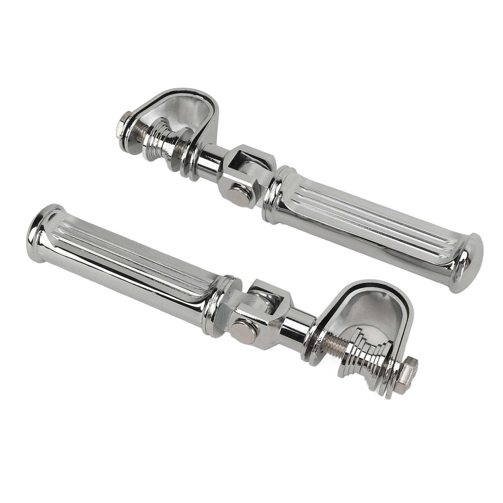 Fabater Motorrad-Highway-Fußrasten aus Aluminiumlegierung, 25 mm bis 32 mm, universelle Fußrasten, Fußpedalhalterung, Motor-Sturzbügel-Fußstütze, Silber