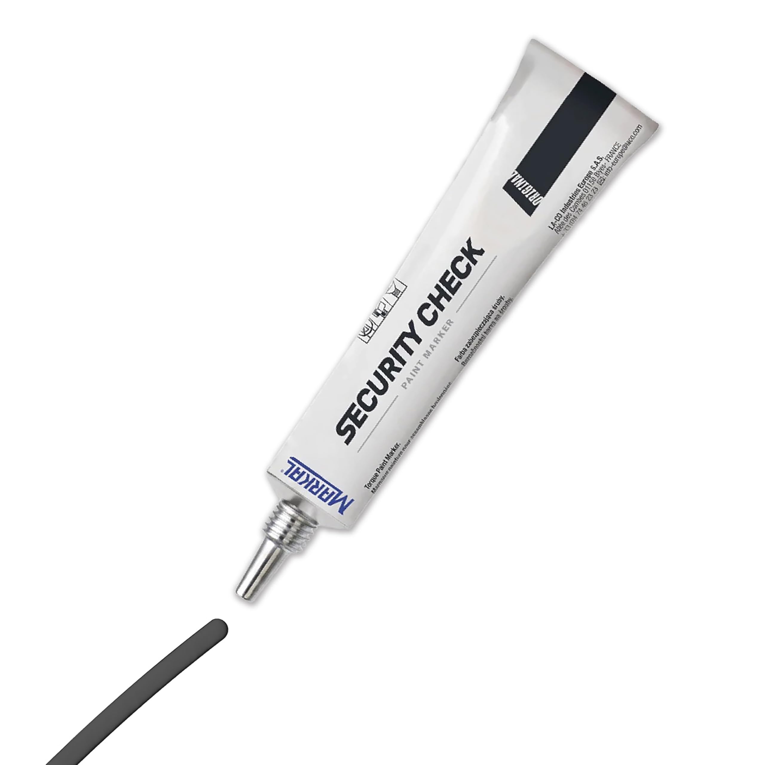 Markal 96673- Security Check Paint Marker for Torque Temper Detection, Tamper-Proof Cross-Check Repair & Maintenance Warranty Seal, Black Color, 50ml, Made in France