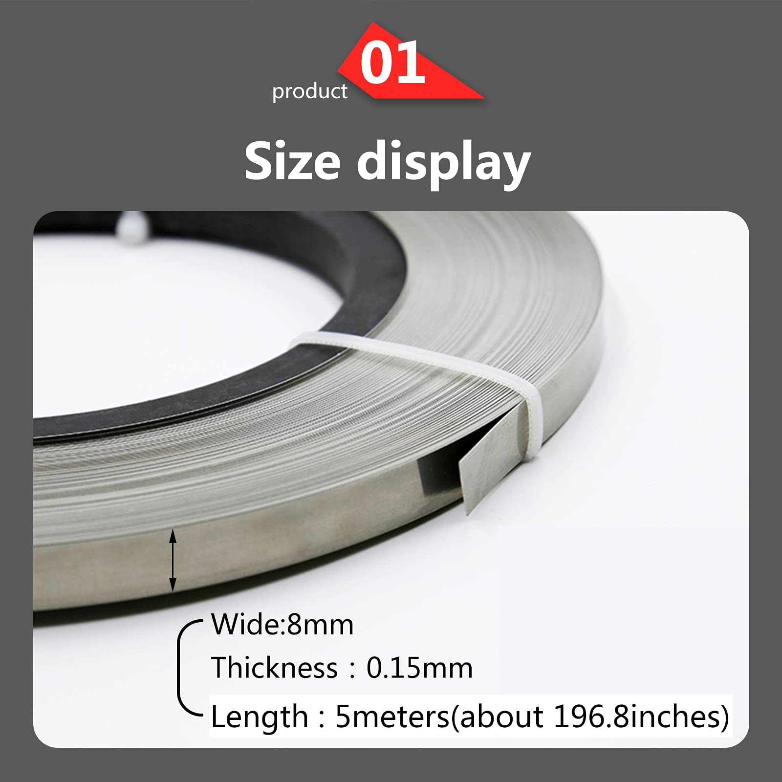 NEZIH Epaisseur : 0.15Mm Fil Plat Chauffant En Nichrome Fil Rond En Nichrome Pourhine À Sceller Longueur : 5 M/Width:8Mm