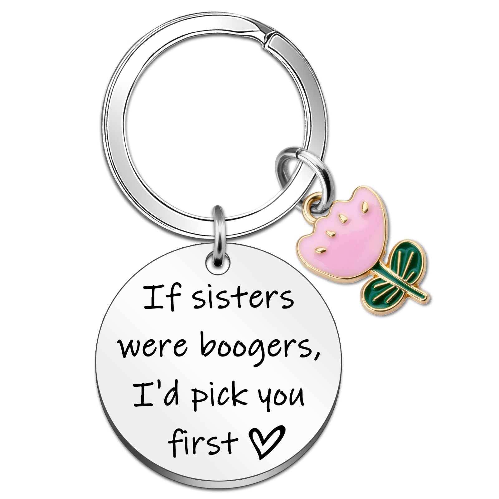 Birthday Gift for Sister Keychain Funny Keychains Birthday Gifts for Sister From Brother Funny Gifts for Sisters From Sister Mothers Day Graduation If Sister Were Boogers I'd Pick You First