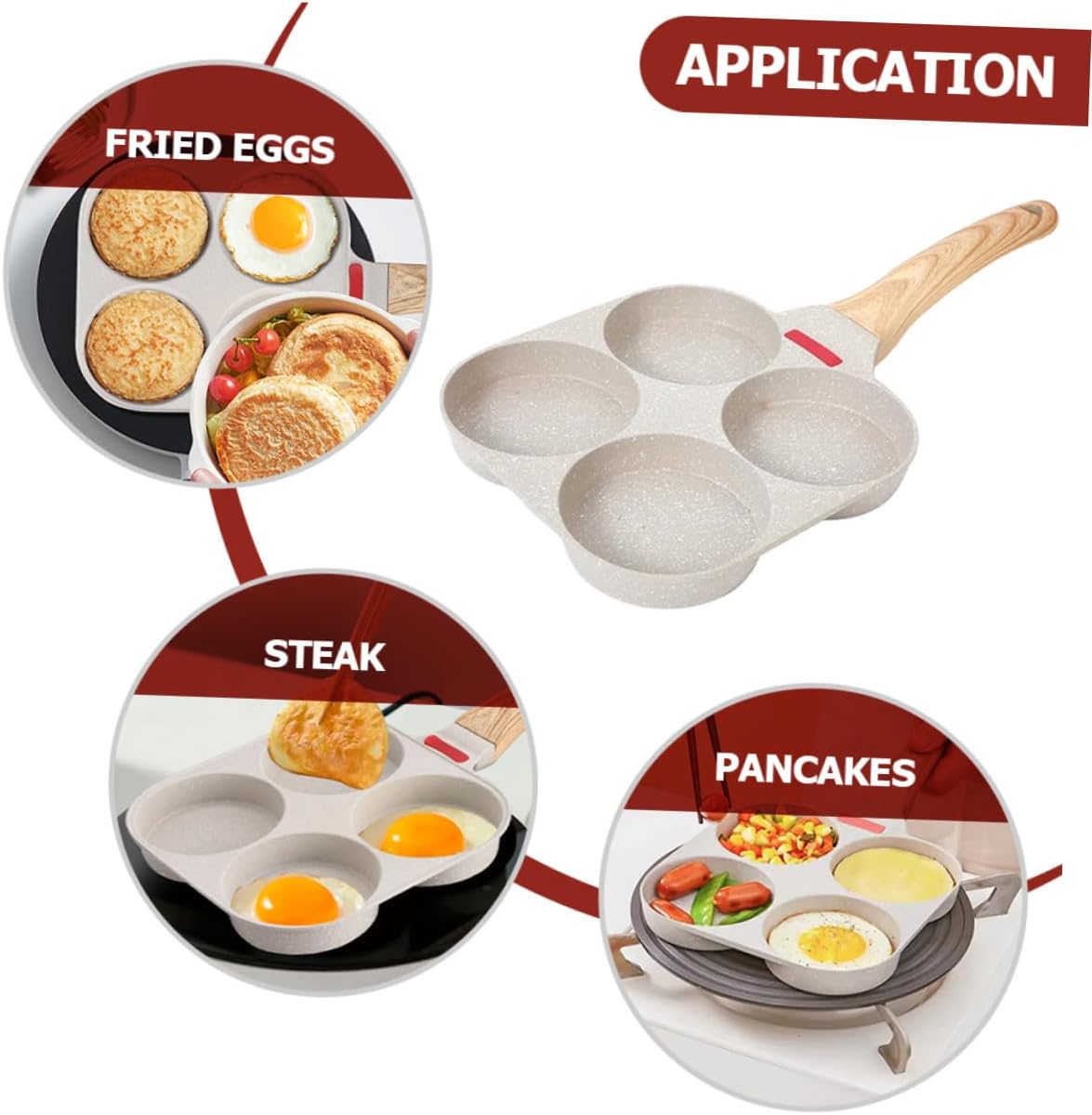 Cup Nonstick Egg Frying Pan for Home Kitchen Multi-use Skillet for Eggs Pancakes Burgers Quick Cooking Gas and Induction Stove