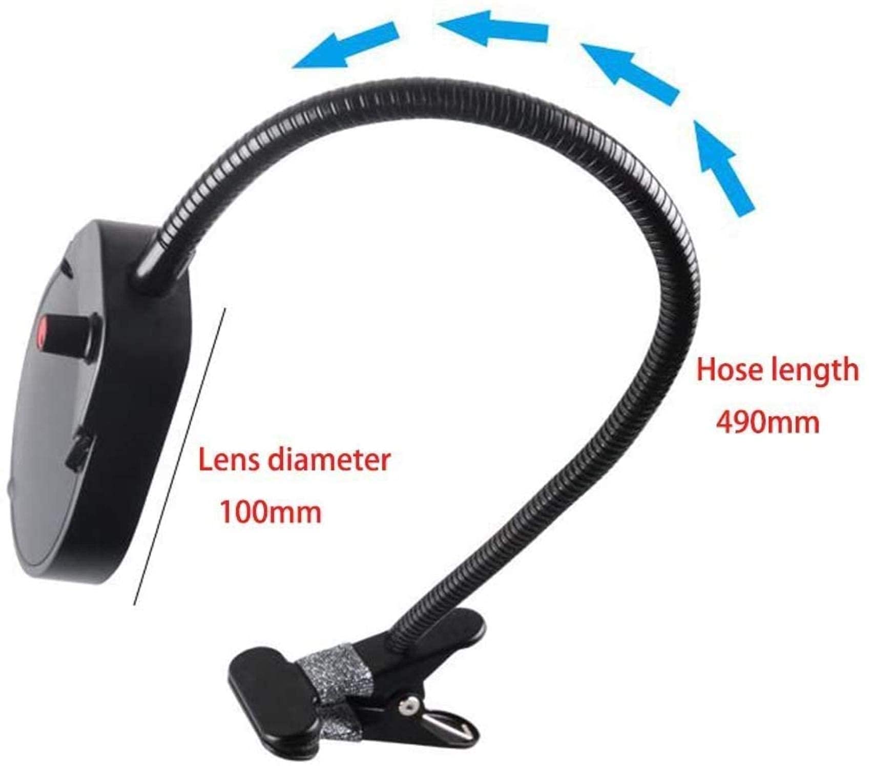 Lámpara de Abrazadera de Lupa 3X 10X con 26 Luces LED Regulable Brazo Giratorio Ajustable Mesa de luz de Utilidad Lupa iluminada para Lectura Manualidades Reparación Lupa,Negro Safehappy