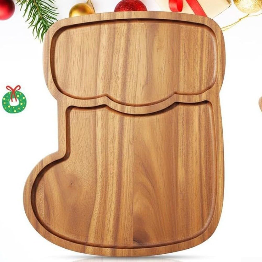 Weihnachts Holztablett Set 4-tlg Acacia Holzbrett