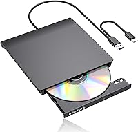Vista 1 de ROOFULL Unidad externa de CD y DVD para portátil, lector y grabador de discos CD DVD USB 3.0 tipo C, reproductor portátil USB-C de CD y DVD para PC