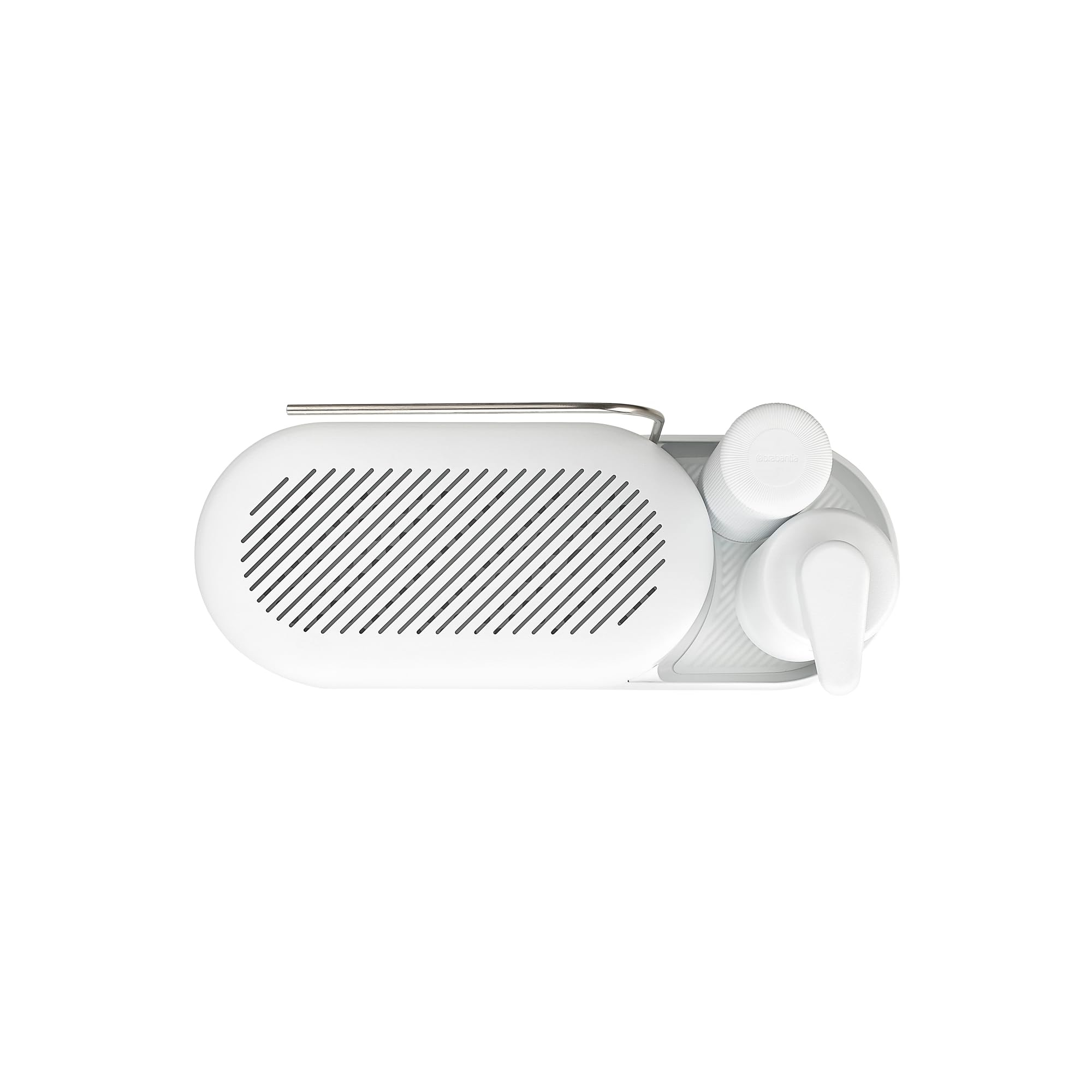 Organizzatore Lavello Brabantia SinkStyle - Per Spugne E Spazzole, Vassoio Raccogli-gocce, Antiscivolo Silicone, Colore Bianco