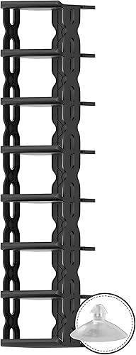 Zapateros negros de 8 niveles para entrada, estrechos verticales y fáciles de montar, organizador de zapatos que ahorra espacio, estante de
