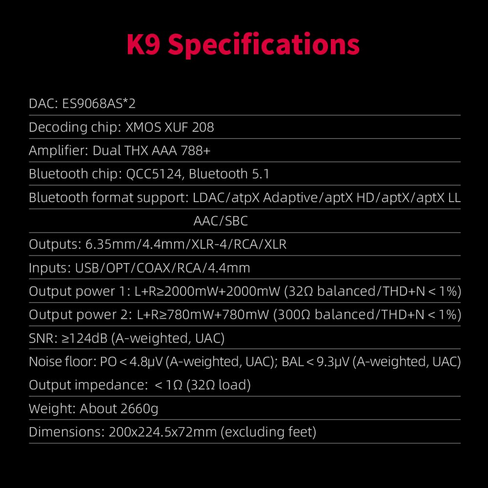 FIIO K9 Amplificateur pour Casque de Bureau/DAC - Édition Standard