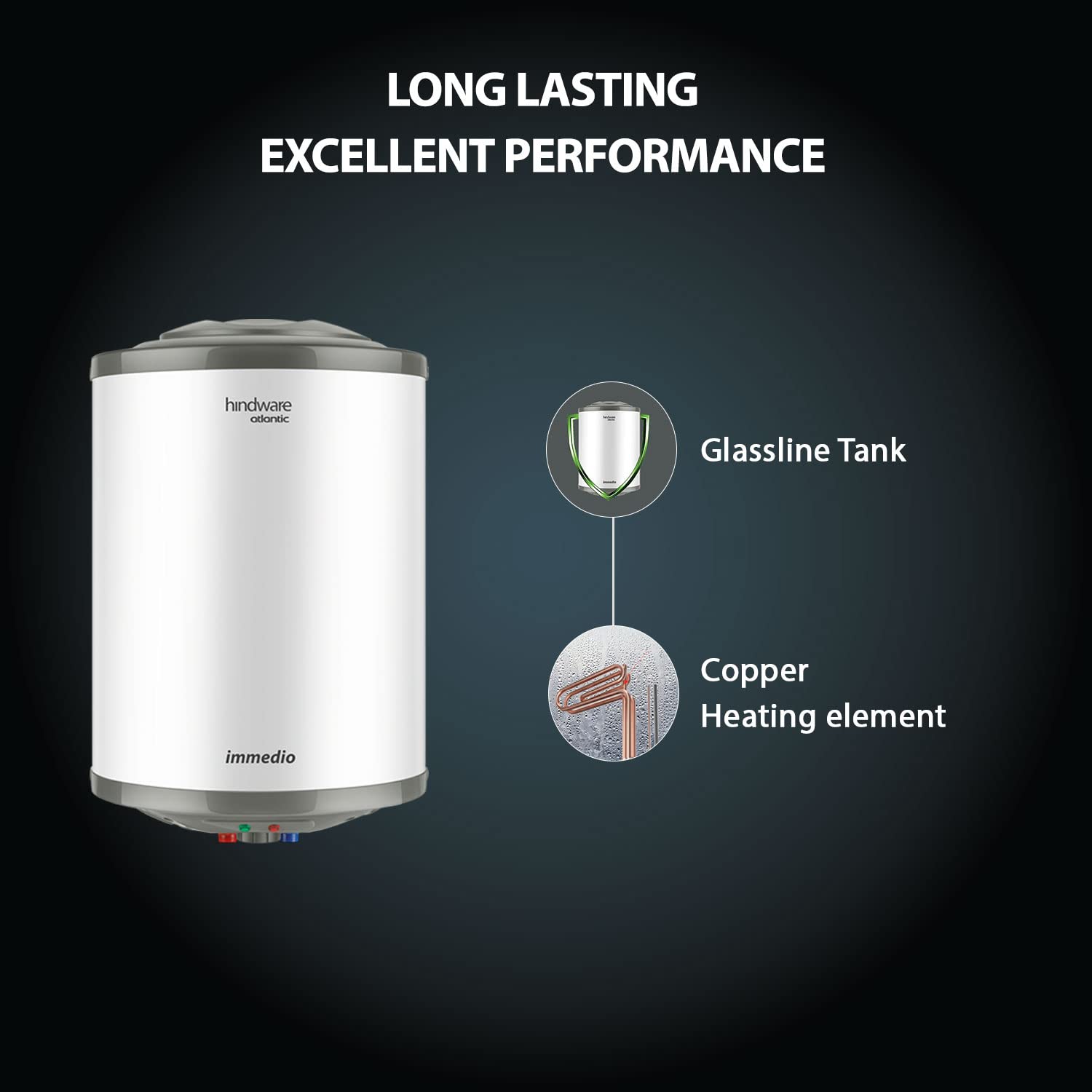 Buy Hindware Atlantic Immedioâ 25L Water Heater, Wall Mounting, White u0026  Grey Online at Low Prices in India - Amazon.in