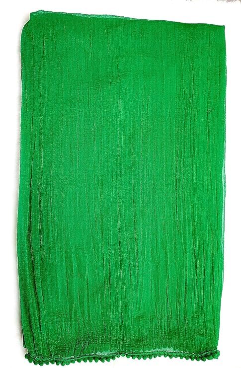 Image of Solid Beautiful Chiffon Dupatta Chunni Chunri with Bundi Lace for Women Casual Traditional Dailywear Lightweight dyeable