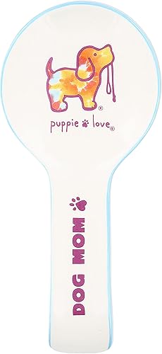 Pavilion Gift Company Dog Mom-Tie Dye-9.25" Soporte de cuchara, blanco, multicolor