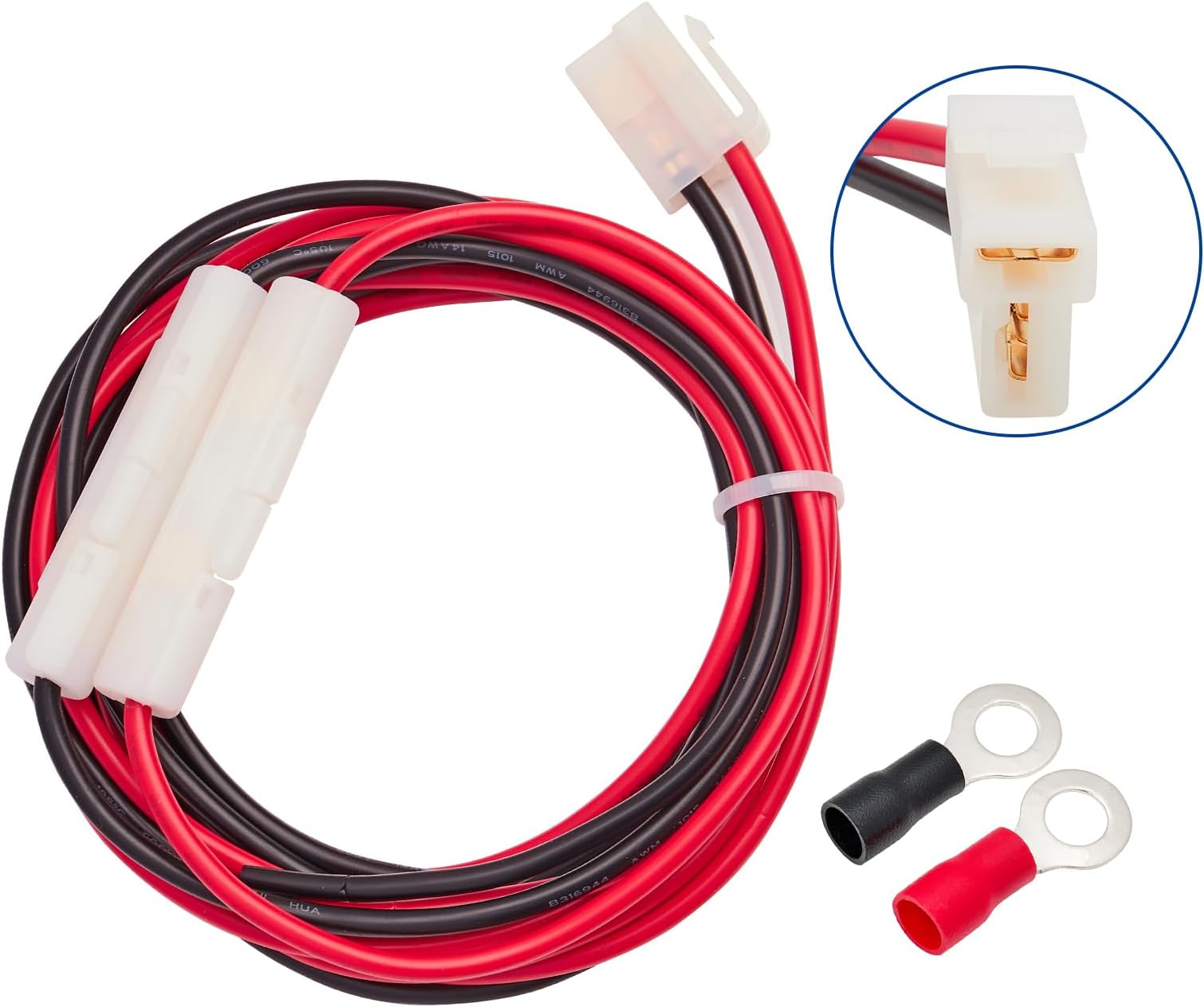 Anina T-Shape DC Cord Car Power Cable, 6.5ft CB Mobile Radio Connector Cable with 15A Fuse for YAESU FT-7800R FT-7900R FT-8900R FT-2600 Kenwood TM-741 TM-G707 TM271 TM281 BTECH ICOM ALINCO ANYTONE