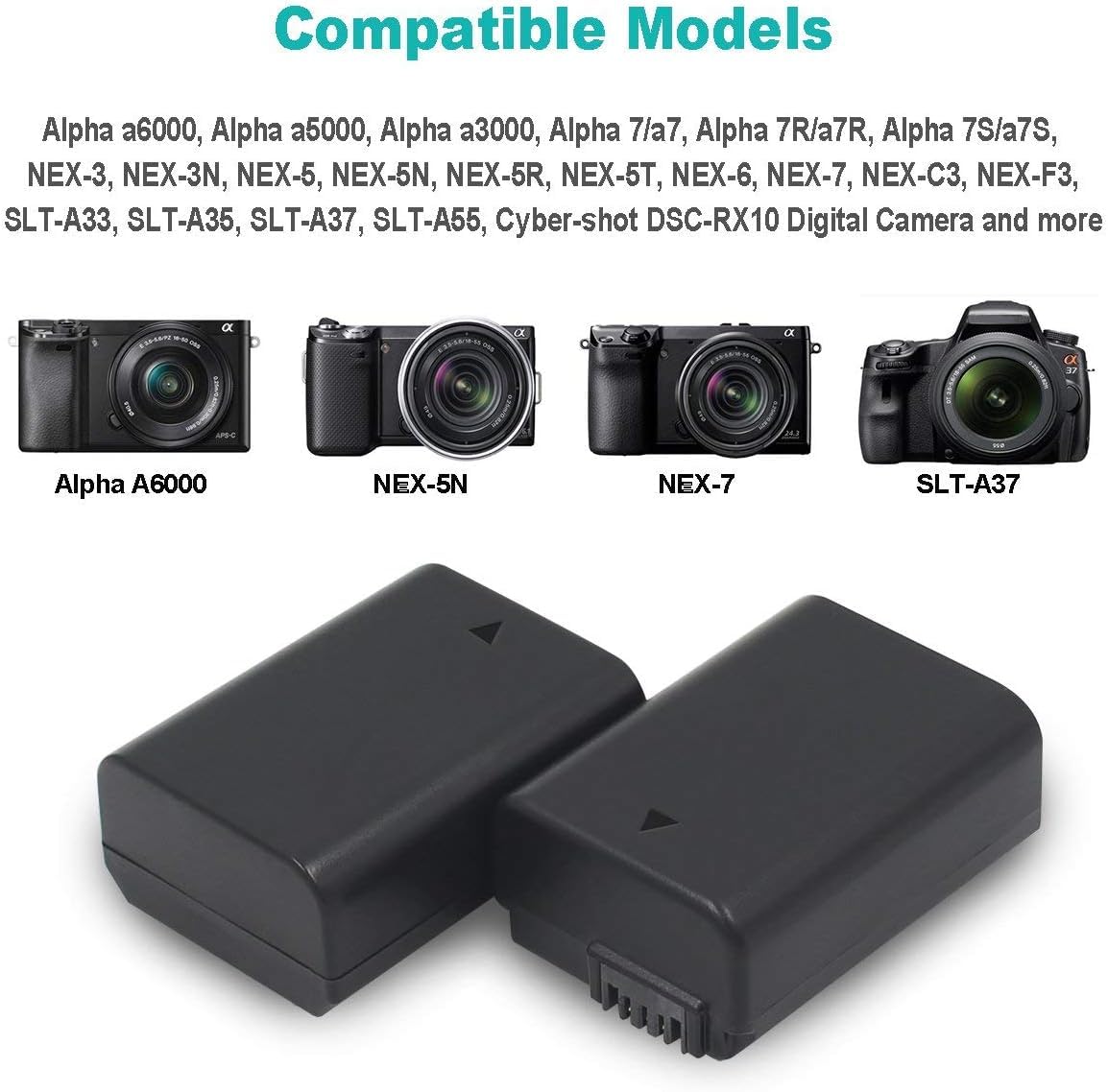 Batteria E Caricatore Dual USB Per Sony NP-FW50 - 2 Batterie 1300mAh, Per Sony A6000, A7, ZV-E10 E Altri - Foto 11