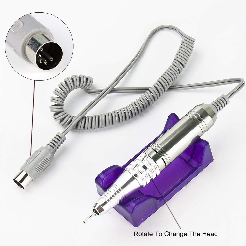Trapano per Unghie Macchina per La Lucidatura delle Unghie Portatile Macchina di Scarico di Ricarica Ad Alta capacità 30000 Lucidatrice per Manicure A Rotazione 110/220v,Viola