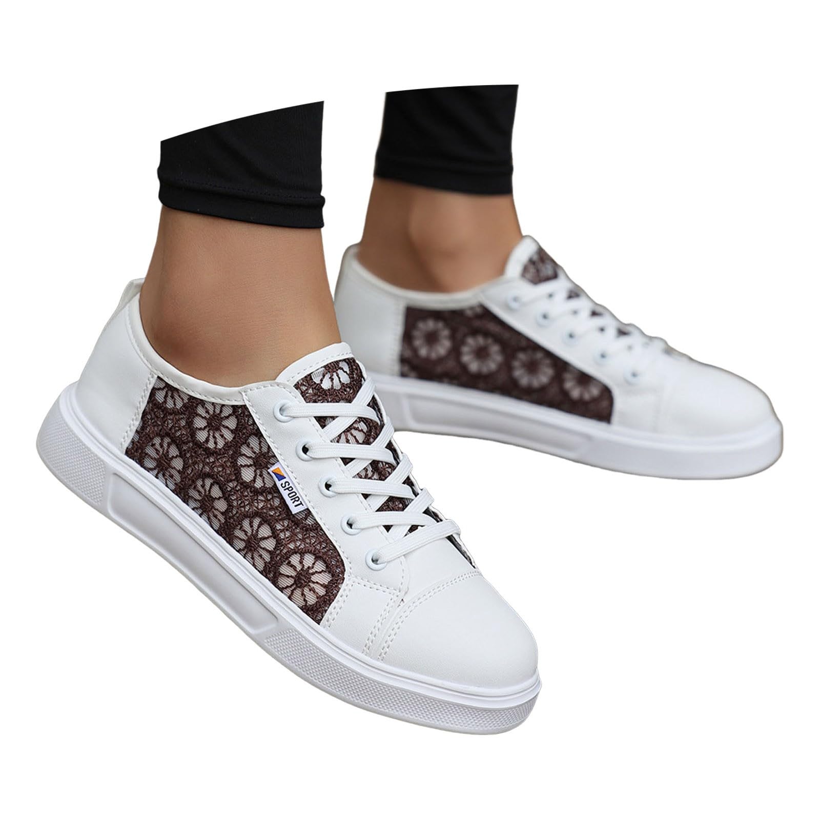 Damen Spitze Dirndl Schuhe Trachten Sneaker Elegant Stoffschuhe Flache Bestickte Freizeitschuhe Flach Mesh Walkingschuhe Atmungsaktive Sommer Turnschuhe