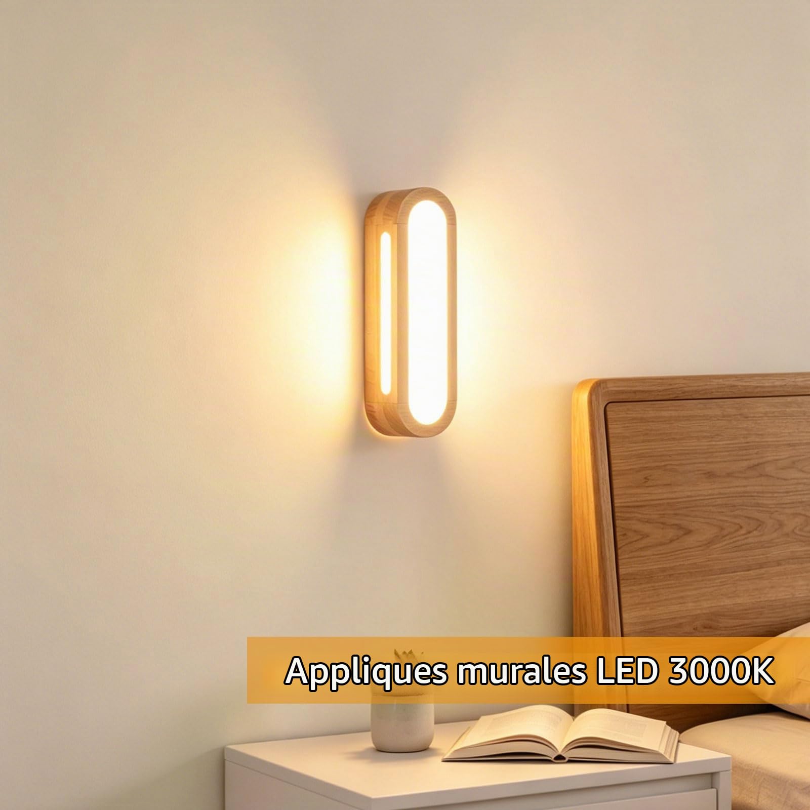4768507 Bois Applique Murale Intérieure Moderne 3000K LED Lampe
