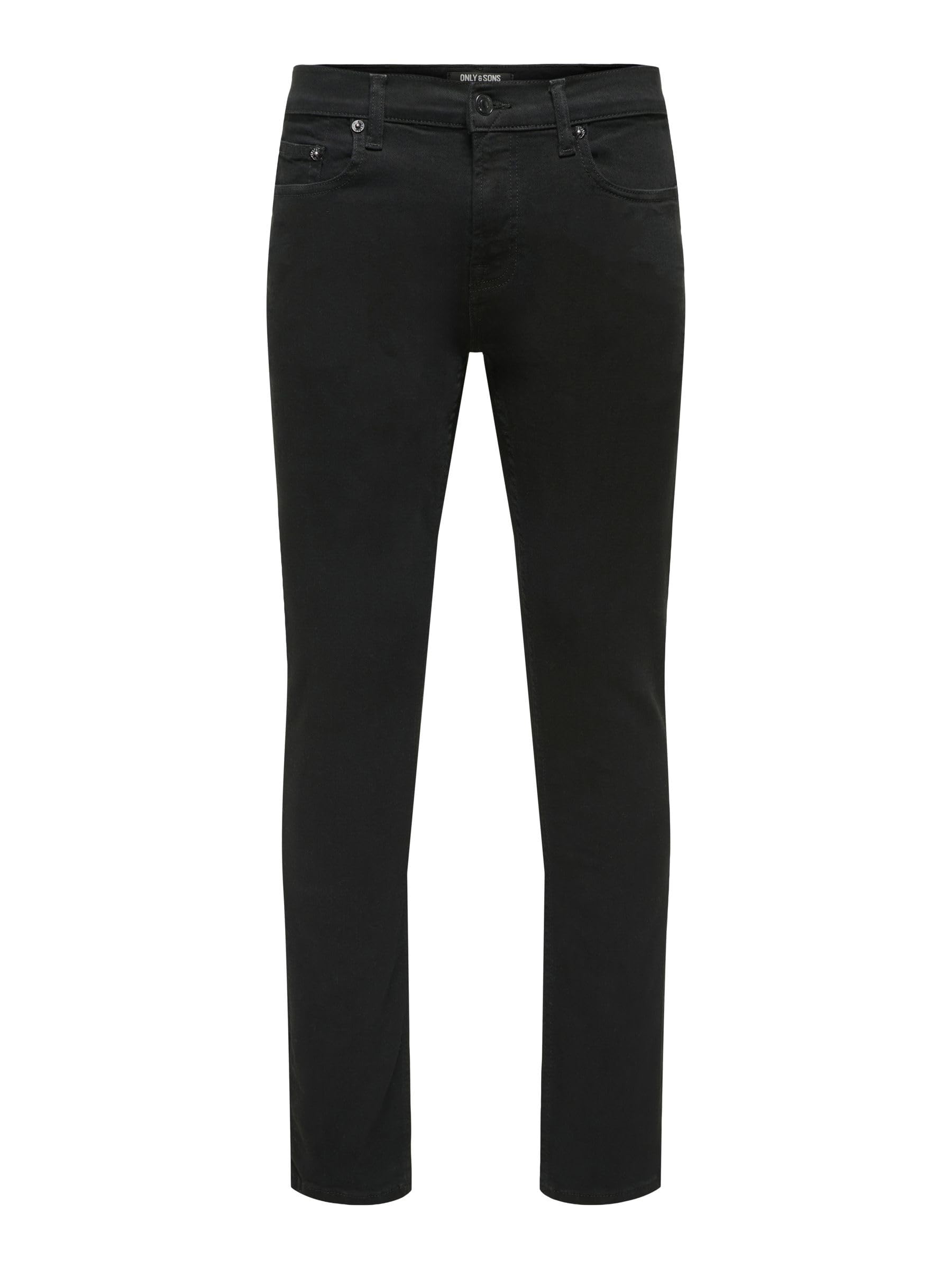 ONLY & SONS Mens Onsloom Black Dcc 0448 Noos Slim Jeans, Black (Black Denim Black Denim), 30W / 34L UK