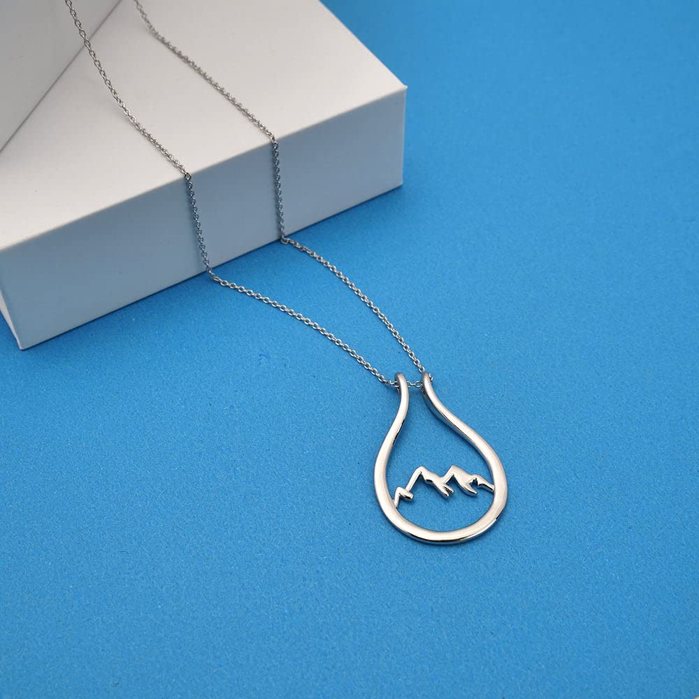 Collier porte-bague de montagne pour mariage et fiançailles, cadeau pour femme, mère, fille, Argent sterling