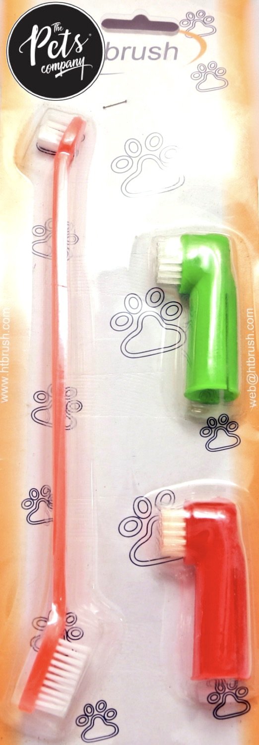 The Pets Company Cleaning Dental Toothbrush Set of 2 with 1 Double Headed Toothbrush 1