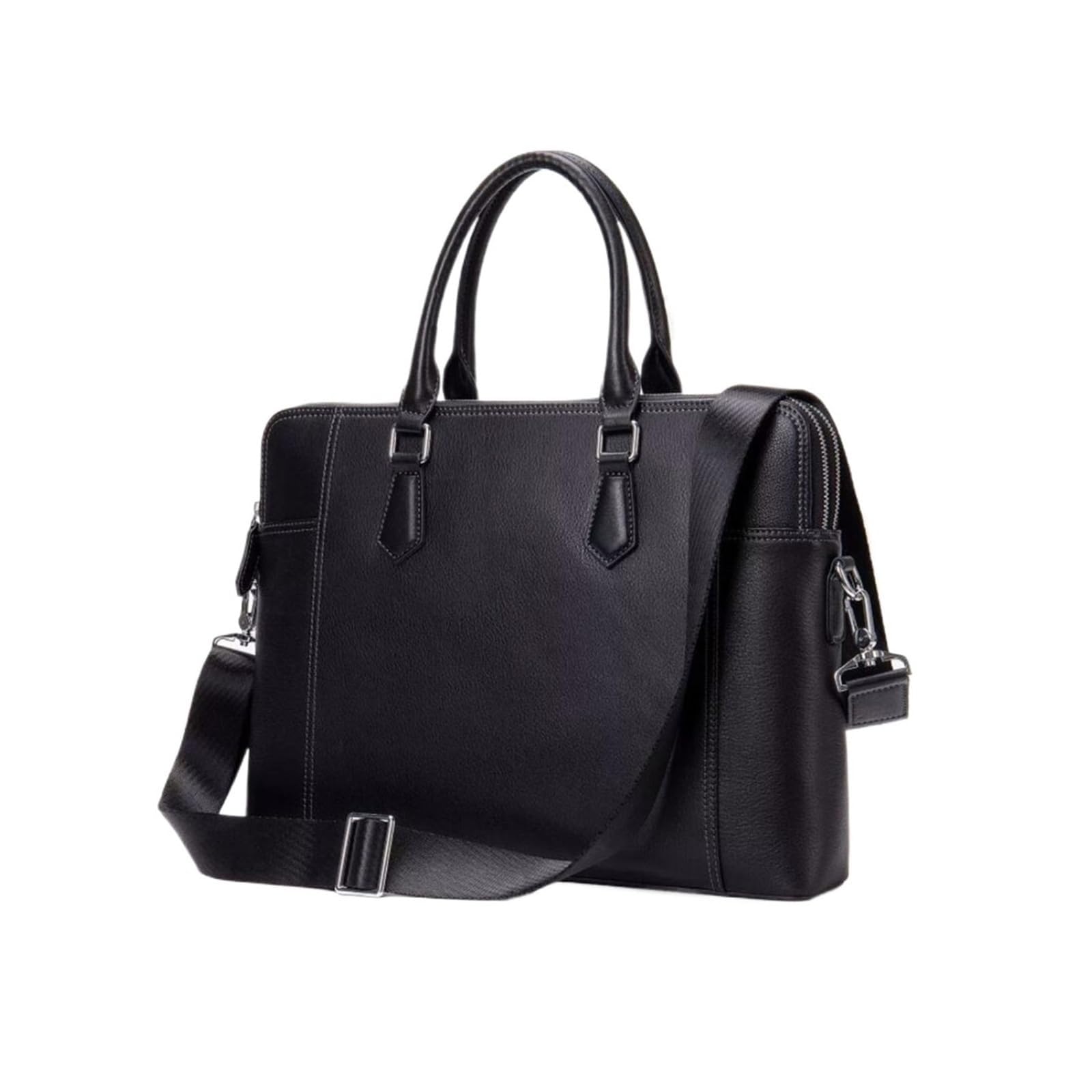 Porte-documents fin en cuir noir for homme et femme for ordinateur portable