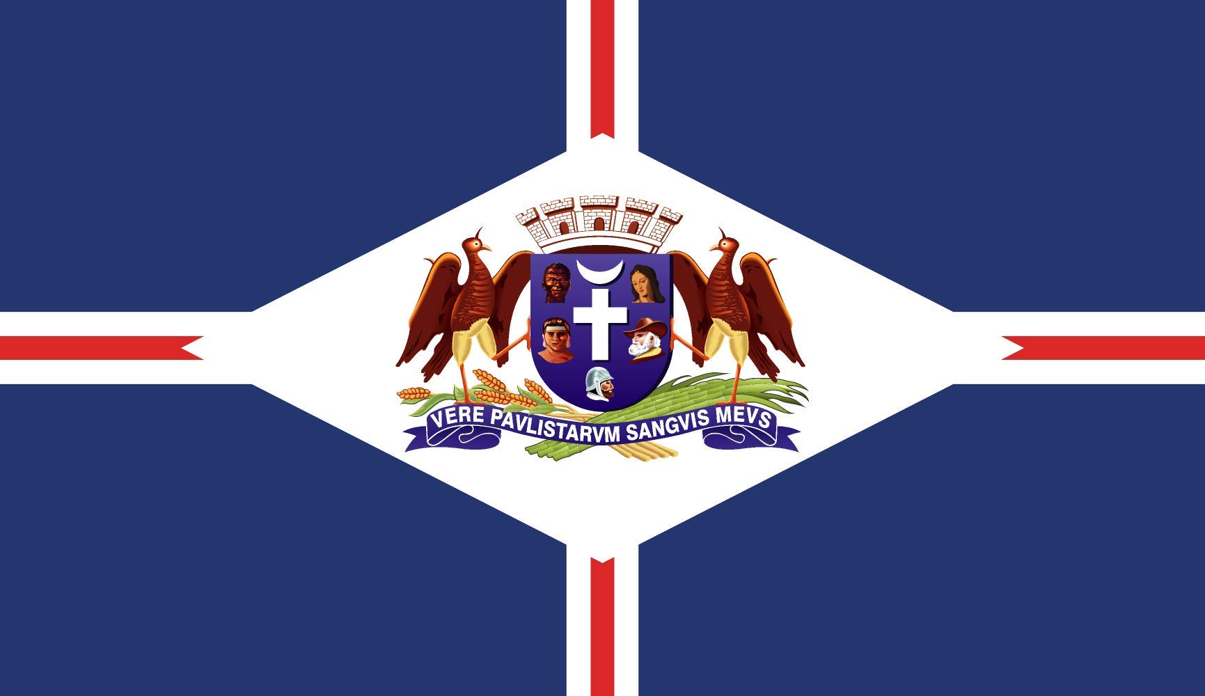 Drapeau de Guarulhos anti-décoloration grand format pour mât extérieur et intérieur