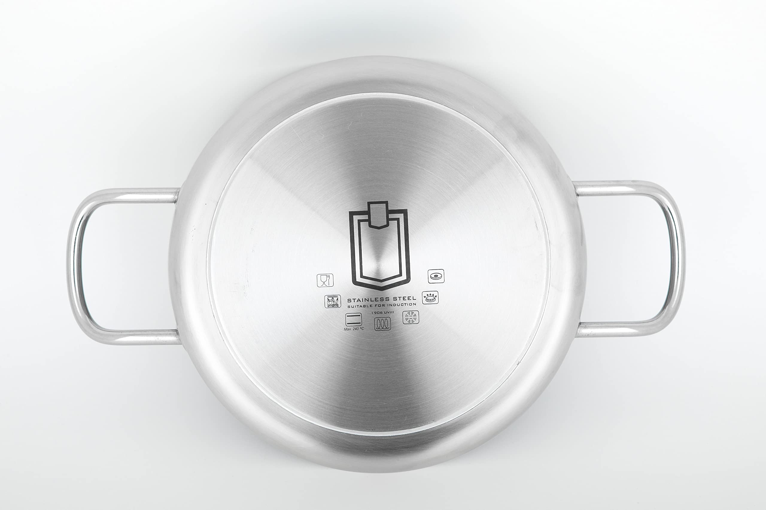 METRO Professional Casseruola in acciaio inox, 11.5 x Ø 28 cm, 6.5 L, adatta a induzione, argento
