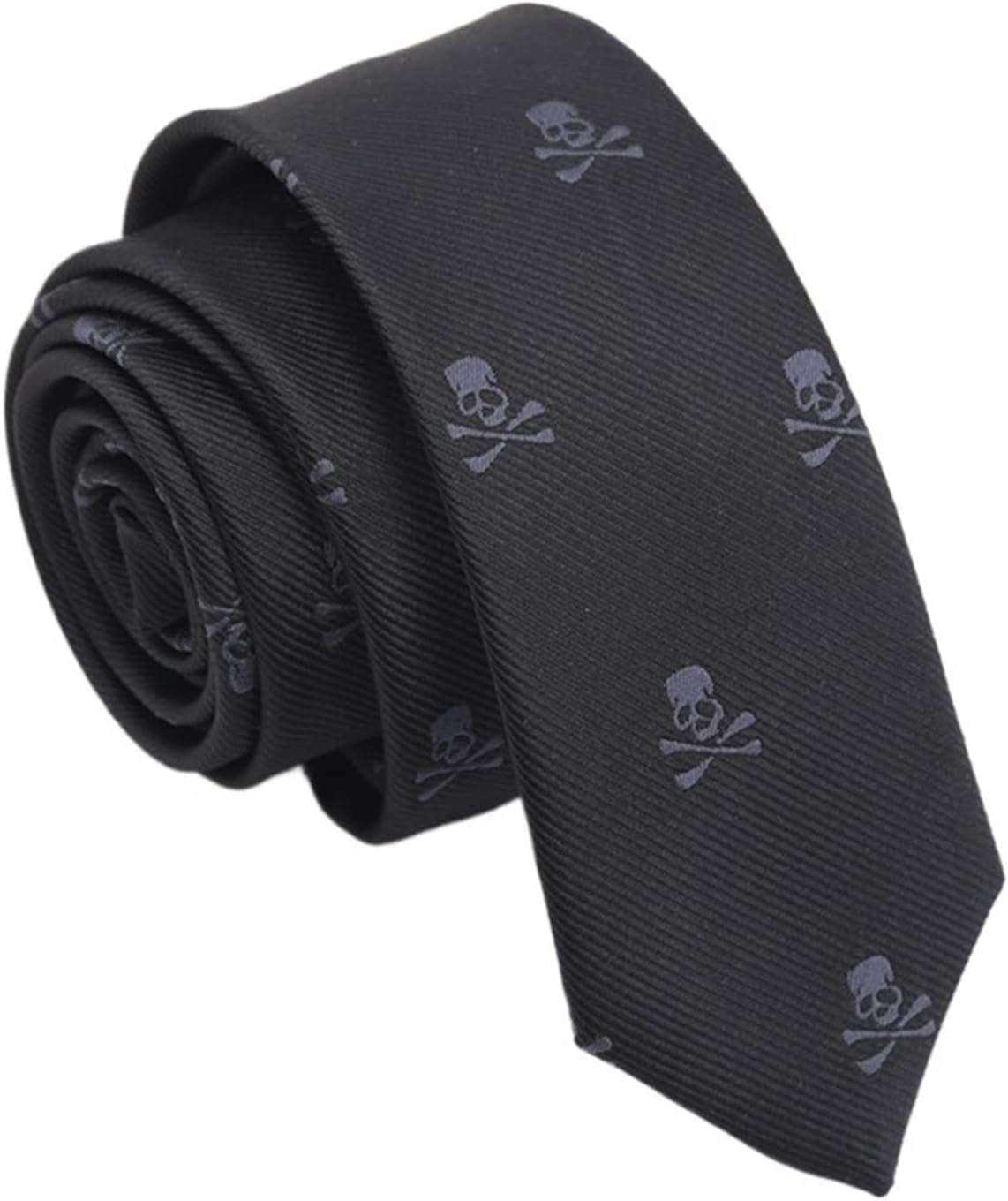 Black Tie Black Neckties Slim Skull Ties For Men Women Classic Polyester Man Tie Wedding Party Cosplay Neckwear Accessories