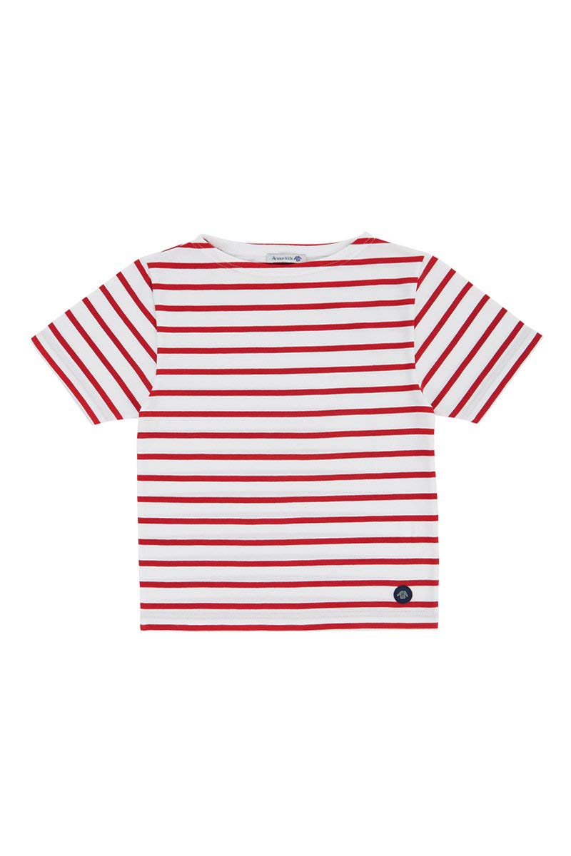 Armor Lux Girl's Hoedic T-Shirt Not Applicable, Multicolour (Blanc/Braise 320), 12 Years