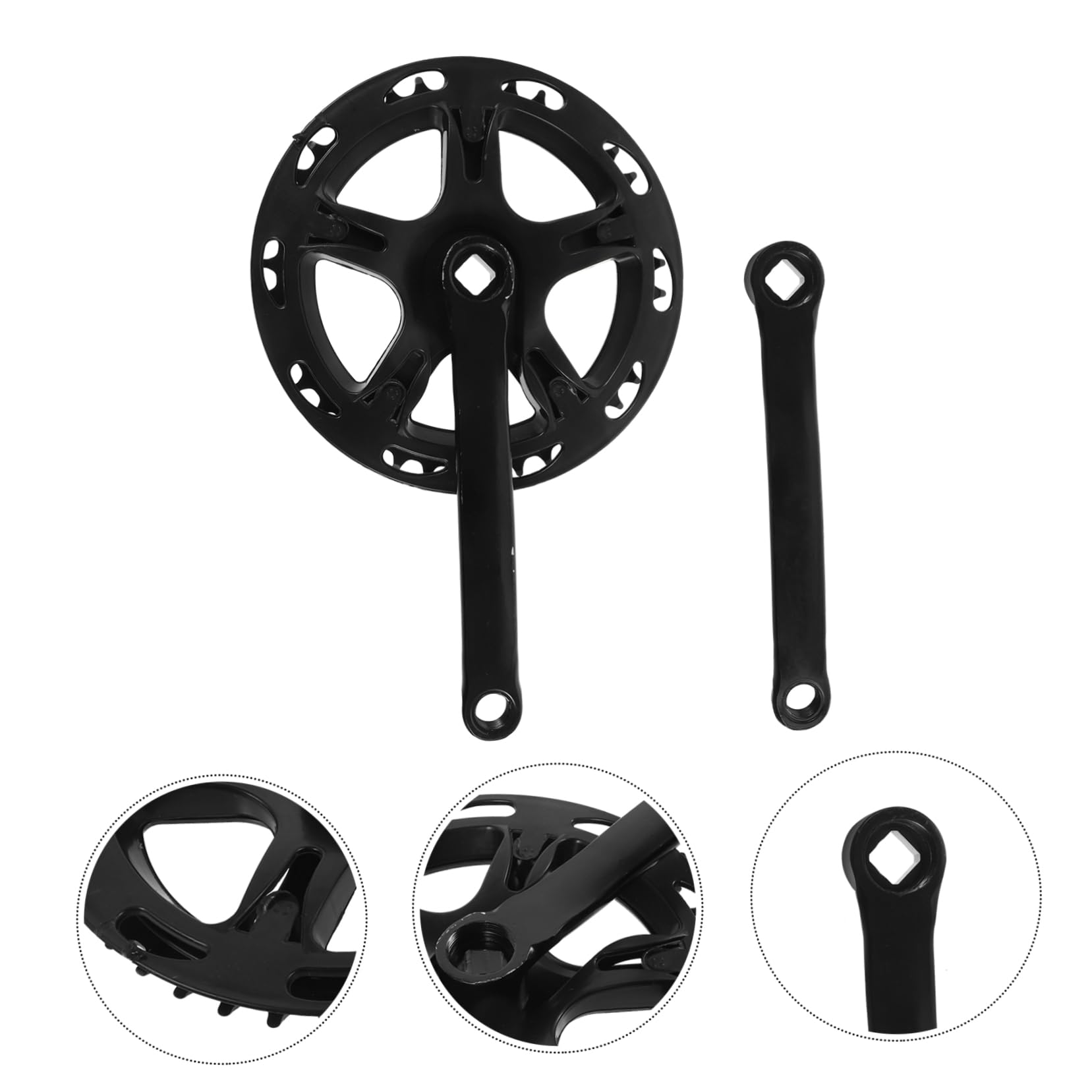 VICASKY Set di Guarnitura per Bicicletta in Acciaio Nero Foro di Precisione, Manovella Sostituibile per Riparazione Bici,