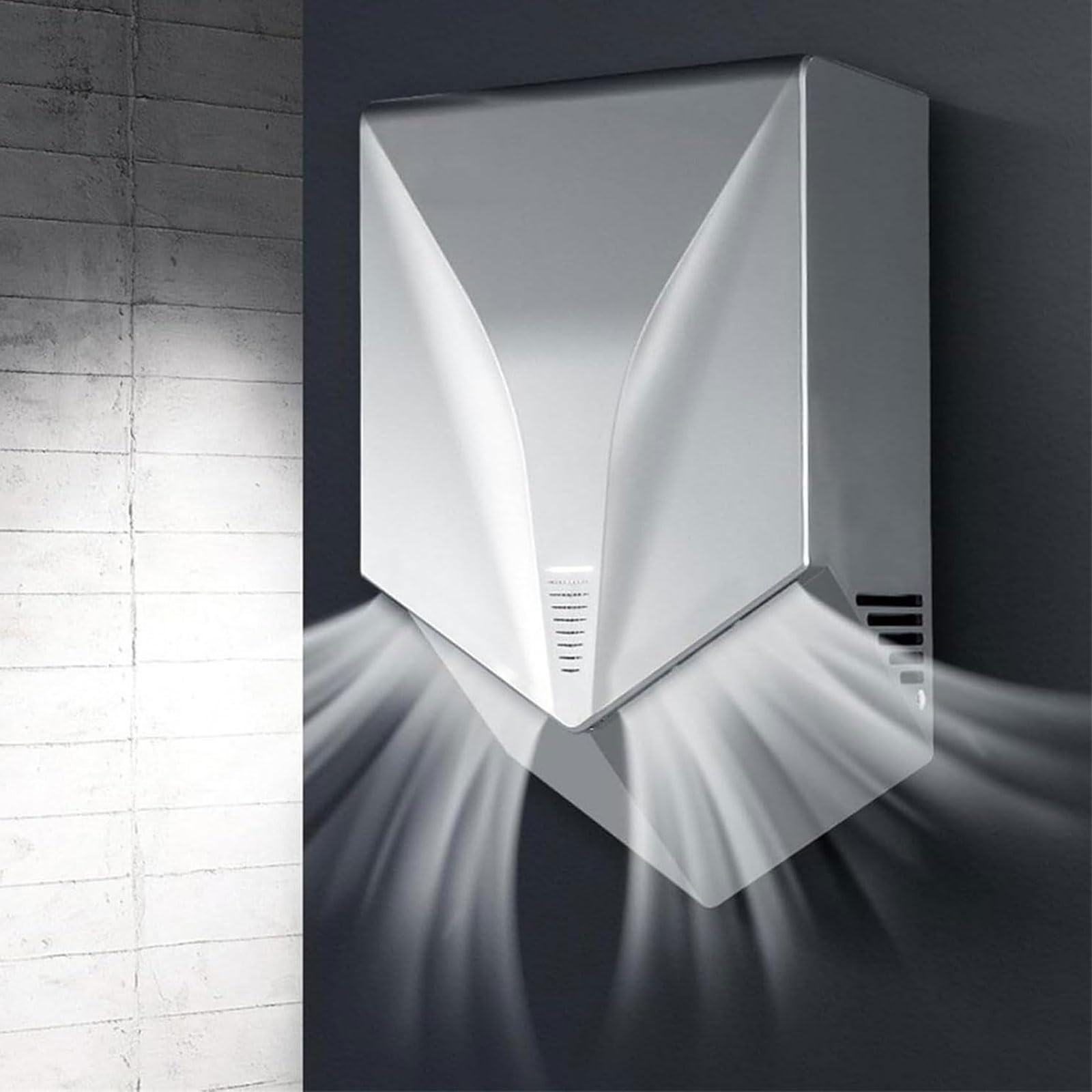 Automatic Electric Hand Dryer, 1500W High Efficiency Wall Mounted Commercial Hand Dryer Energy Saving Low Noise for Office, Restaurant, Mall &amp; Restrooms &amp; Bathrooms, 6-10 Seconds to Dry(Gray)