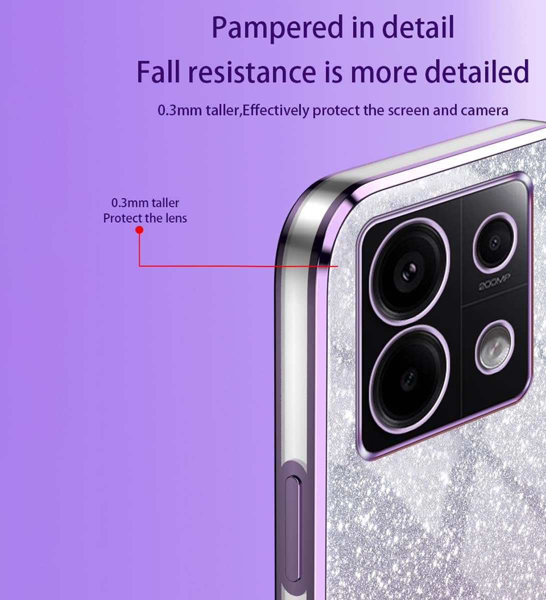 Yojiong Handyhülle Für Xiaomi Redmi Note 13 Pro 5G / Poco X6 5G – Farbwechsel, Stoßfest & Matte Glitzer-Optik