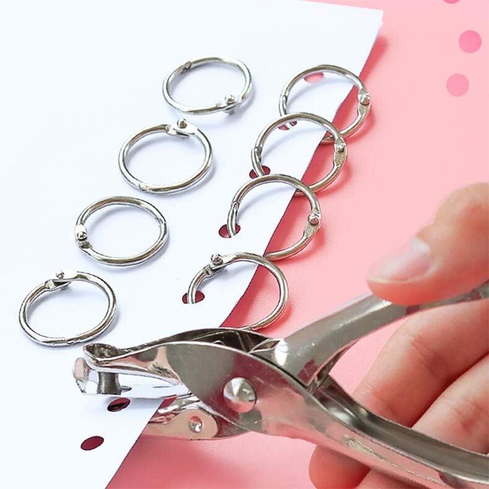 Antner Book Rings 0.75 Inch Small Loose Leaf Binder Rings Nickel Plated Metal, 120 Pack : Office Products