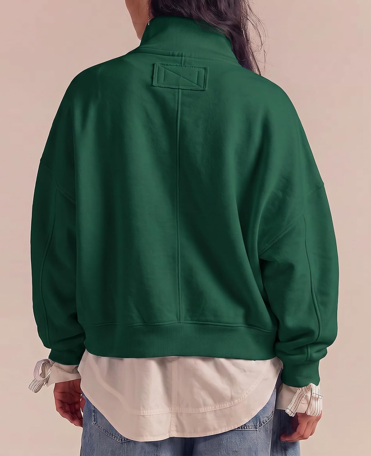  Sweatshirt for Women Oversized Henley Neck Long Sleeve Button Pullover Tops Trendy Outfits Clothes thumbnail
