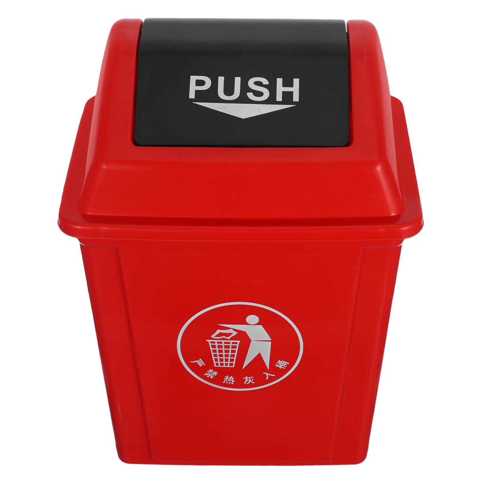 Cubo moderno 10l con tapa abatible rojo que elimina los malos olores de cocina 8