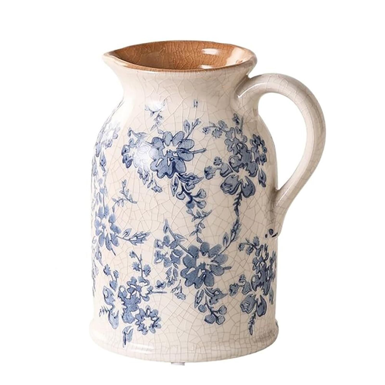 Vase en céramique bleue et blanche B1 pour centres de table de salon