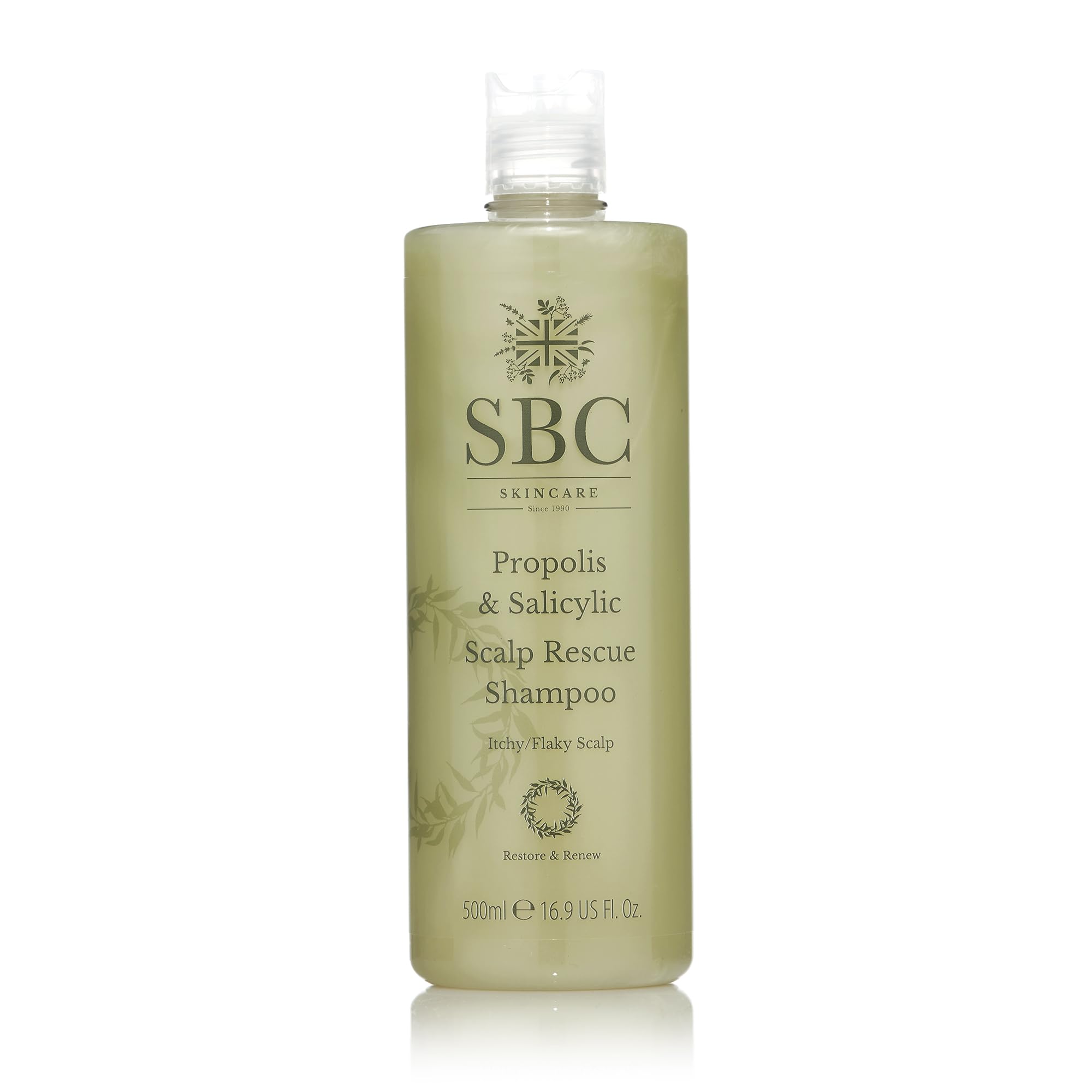 SBC Skincare Propolis & Salicylic Scalp Rescue Shampoo – Clarifying, Soothing Cleanser With Salicylic Acid, Willow Bark & Pro-Vitamin B5 To Remove Build-Up, Calm Itchiness & Restore Balance, 500 mL