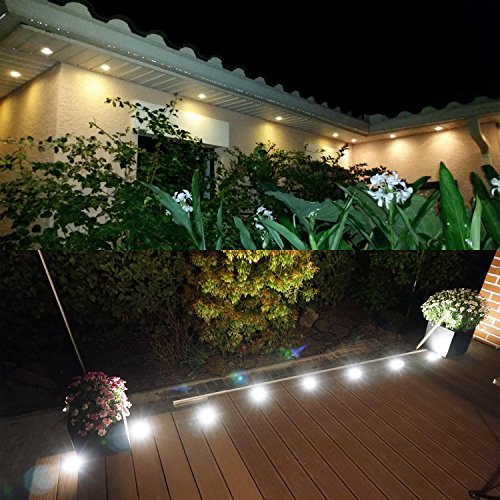 7Colors 6pcs Luz LED Foco empotrable al Aire Libre 1W IP67 Impermeable Iluminación para Exterior Jardín Patio Césped Paisaje (blanca cálida)…
