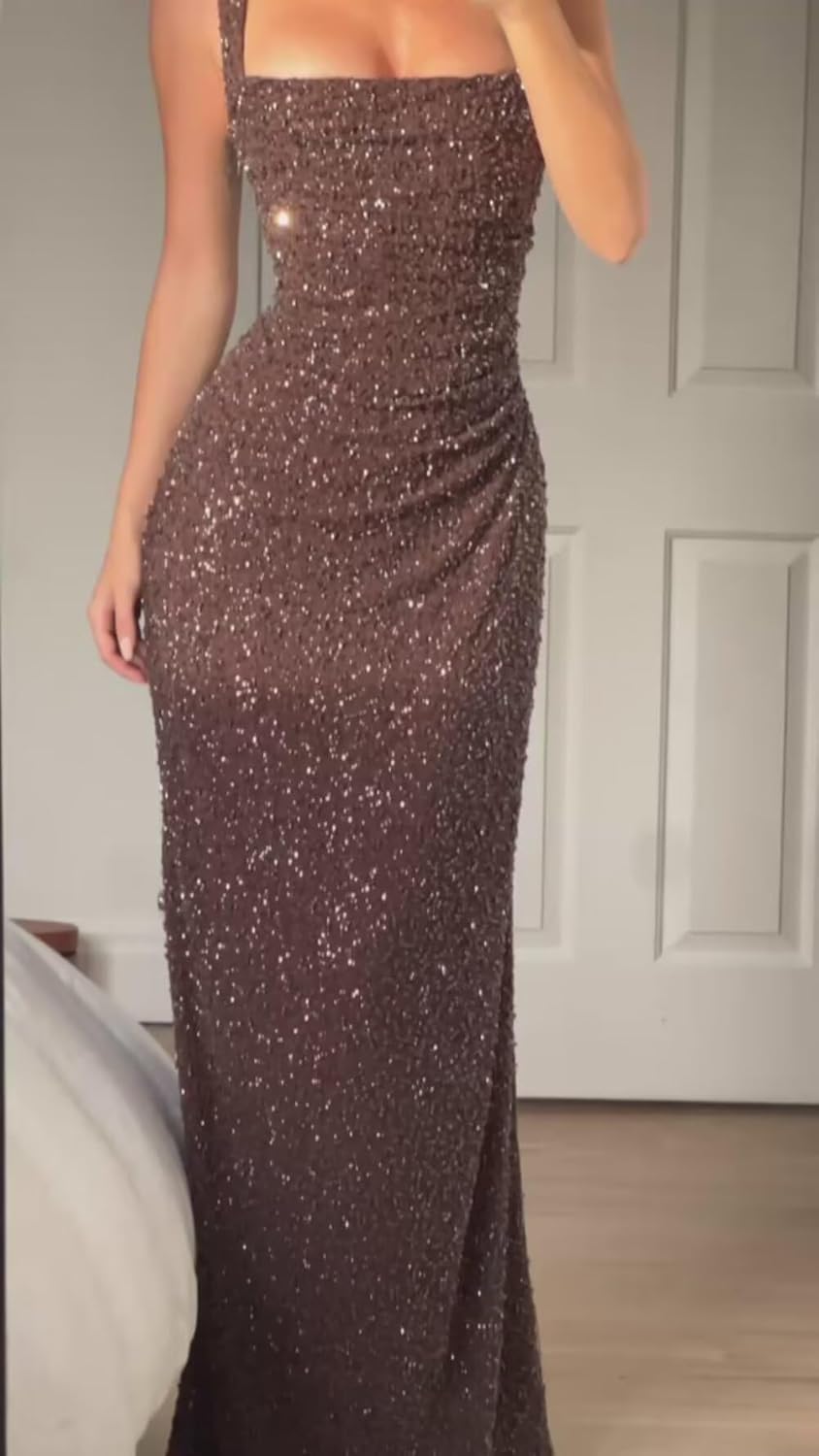 Eightale Sequin Prom Dress for Women Sparkly Mermaid Long Backless Formal Evening Party Gown with Slit - Image 2