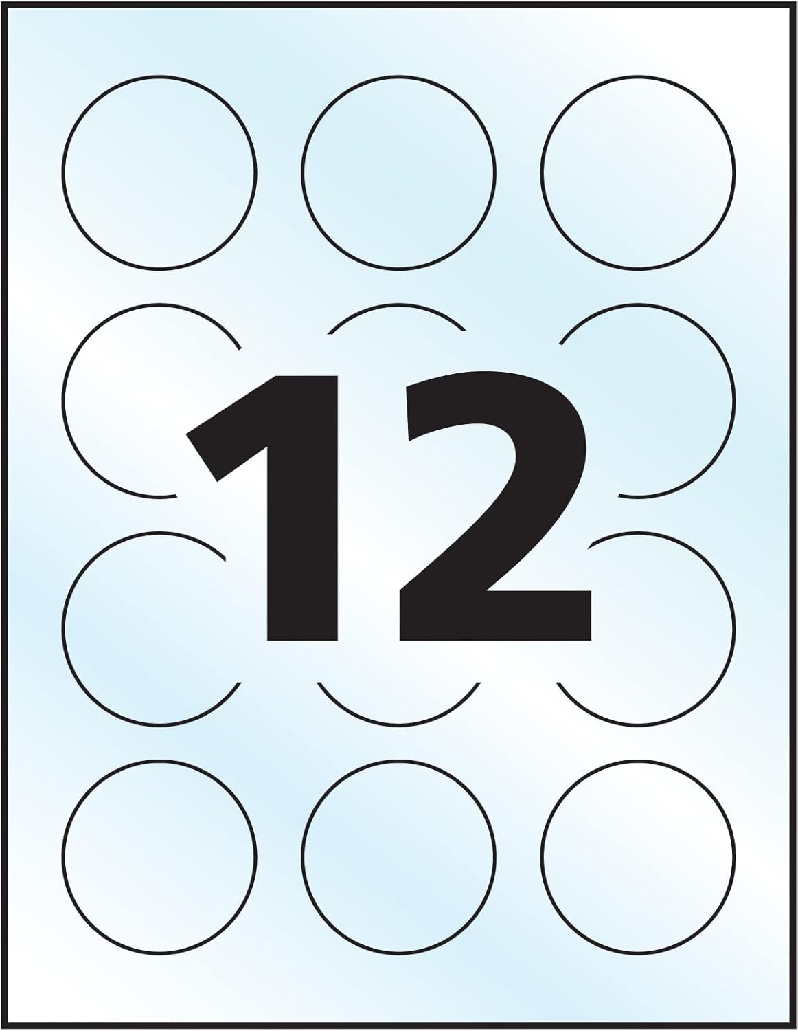 Avery Clear Glossy Round Labels, 2" Clear Round Labels, for Laser/Inkjet Printers, Transparent Glossy, Permanent, 96/Pack (22815) Made in Canada