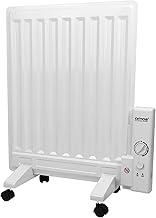 AMOS® 400W Energy Efficient Free Standing Oil Filled Panel Radiator with Adjustable Temperature Thermostat Compact Slim Home Office Electric Heater