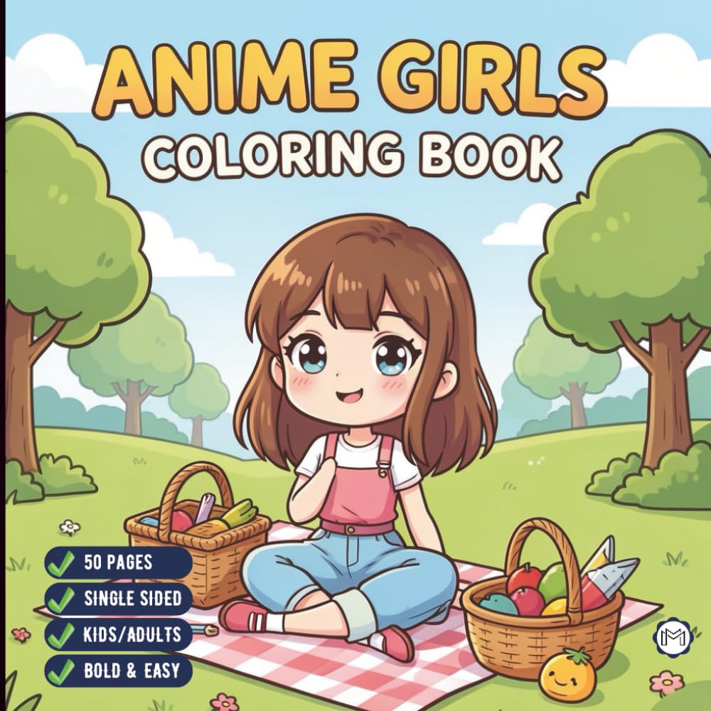 Cute Anime Girls Coloring Book for Adults Kids Boys Girls Teens: Cool Japanese Anime Scenes Coloring Pages for Children Simple Anime Characters ... Kawaii Anime and Manga Style Coloring Book
